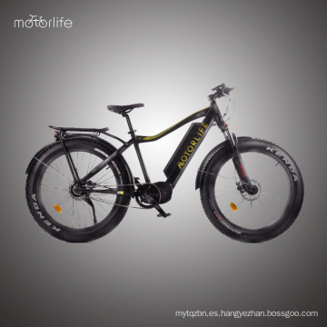 2017 36v500w Bafang Mid Drive nuevo diseño 26inch grasa bicicleta de montaña eléctrica con precio bajo, nieve e bicicleta